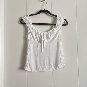 3/$45 Gathered Cap White Sleeveless Top